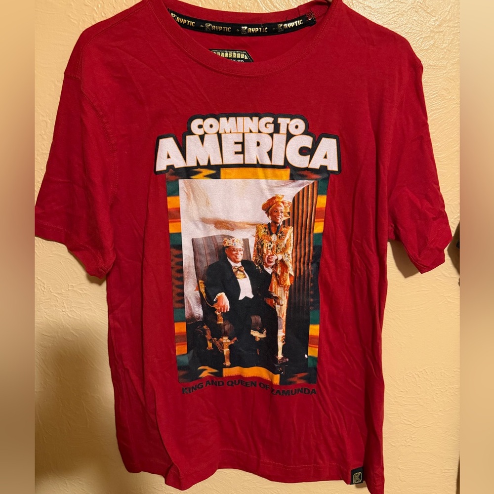 De.Kryptic Coming to America Red Graphic T-Shirt